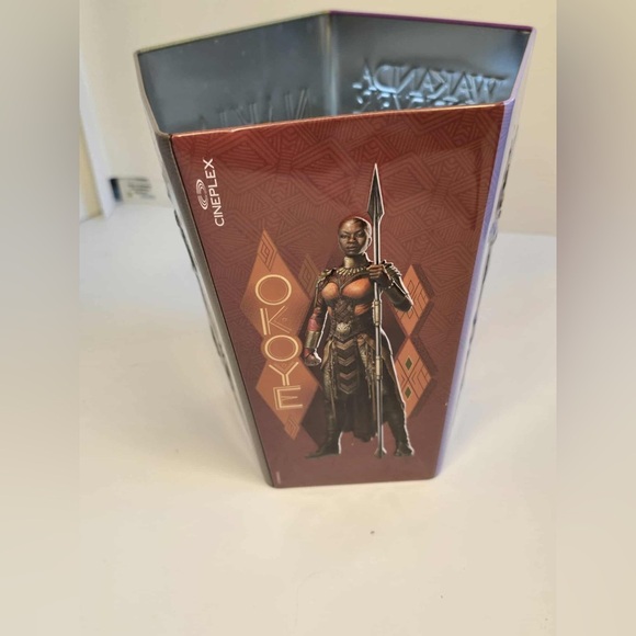 Black Panther Wakanda Forever Marvel Studios Movie Popcorn Tin Cineplex Bucket - Picture 5 of 6